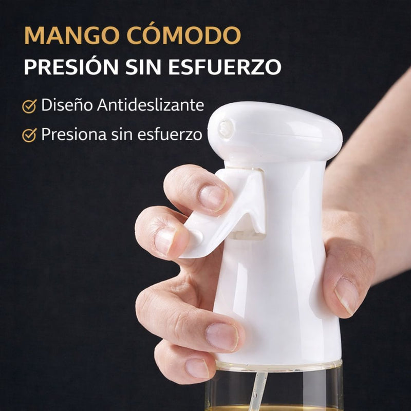 Pulverizador De Aceite de 200ml.  Botella Plástica Spray. Color Blanco. Aceitera