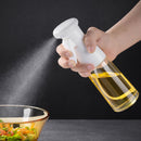 Pulverizador De Aceite de 200ml.  Botella Plástica Spray. Color Blanco. Aceitera