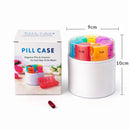 Pastillero Multicolor Semanal 28 Compartimentos. Organizador De Pastillas Circular Portátil Con 7 Días Y 4 Tomas Diarias.