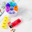 Pastillero Multicolor Semanal 28 Compartimentos. Organizador De Pastillas Circular Portátil Con 7 Días Y 4 Tomas Diarias.