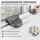 Cerradura de Seguridad para Ventana Corrediza de 28 a 42 mm (1.1 a 1.6”) Color Plata. Bloqueo Infantil y Antirrobo Ajustable (3 unds). Cerrojo