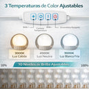 Guirnalda tira Bombillos LED (4.5cm) para vanity Espejo Maquillaje USB 5V (14 focos) con 3 Tonos de Luz y 10 Niveles de Brillo Ajustable.