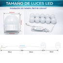 Guirnalda tira Bombillos LED (4.5cm) para vanity Espejo Maquillaje USB 5V (14 focos) con 3 Tonos de Luz y 10 Niveles de Brillo Ajustable.