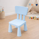 Silla Infantil de Plástico PP sin BPA con Respaldo Ergonómico. Silla Para Niños Armable Esquinas Redondeadas (3x30x67cm). Color Celeste