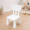 Silla Infantil de Plástico PP sin BPA con Respaldo Ergonómico. Silla Para Niños Armable Esquinas Redondeadas (3x30x67cm). Color Blanco