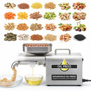Máquina prensa extractora de Aceite en frio Eléctrica 1250W en Acero Inoxidable 304 con Control de Temperatura, Extractor de Aceite Prensado Frío/Caliente con Precalentado