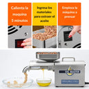 Máquina prensa extractora de Aceite en frio Eléctrica 1250W en Acero Inoxidable 304 con Control de Temperatura, Extractor de Aceite Prensado Frío/Caliente con Precalentado
