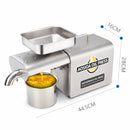 Máquina prensa extractora de Aceite en frio Eléctrica 1250W en Acero Inoxidable 304 con Control de Temperatura, Extractor de Aceite Prensado Frío/Caliente con Precalentado