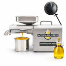 Máquina prensa extractora de Aceite en frio Eléctrica 1250W en Acero Inoxidable 304 con Control de Temperatura, Extractor de Aceite Prensado Frío/Caliente con Precalentado