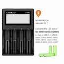 Cargador Inteligente de Baterías con Pantalla LCD. Cargador Universal 4 Ranuras Independientes para Baterías Recargables Li-ion NiMH NiCd AA AAA 18650. Lii-pd4