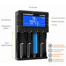 Cargador Inteligente de Baterías con Pantalla LCD. Cargador Universal 4 Ranuras Independientes para Baterías Recargables Li-ion NiMH NiCd AA AAA 18650. Lii-pd4