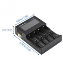Cargador Inteligente de Baterías con Pantalla LCD. Cargador Universal 4 Ranuras Independientes para Baterías Recargables Li-ion NiMH NiCd AA AAA 18650. Lii-pd4
