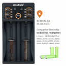 Cargador Inteligente para Baterías 18650 y AA AAA, Doble Ranura con Función Power Bank USB y Detección Automática. Lii-202