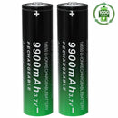 Batería Recargable 18650  9900mAh 3.7V Ion Litio de Terminal Elevado con Alta Capacidad para Linterna, Dispositivos Electrónicos.1000 Ciclos de Vida