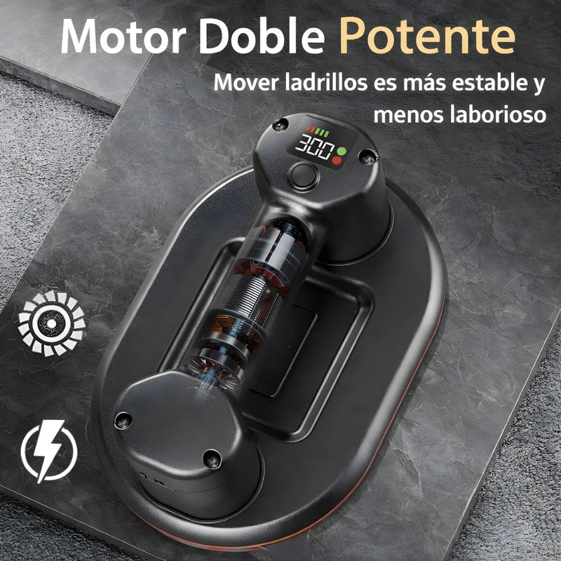Ventosa Eléctrica Doble Motor 300KG con Triple Capa de Goma de Alta Resistencia, Succión Automática con Pantalla Digital y Batería Recargable