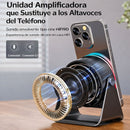 Soporte con Bocina Inalámbrico  para Celular con Sensor Automático Luz LED RGB Compatible con Smartphone y Tablet. Bocina Bluetooth Recargable (Incluye cable USBC)