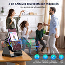 Soporte con Bocina Inalámbrico  para Celular con Sensor Automático Luz LED RGB Compatible con Smartphone y Tablet. Bocina Bluetooth Recargable (Incluye cable USBC)