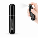 Atomizador de Perfume Recargable 5 ml Portátil. Mini Frasco Pulverizador de Metal Recargable y Compacto para Bolsillo, Bolsa o Equipaje. Color Negro