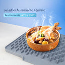 Tapete de Silicona para Fregadero Escurridor de Platos Antideslizante con Drenaje Automático Resistente al Calor Color Gris (58x45x1cm)