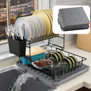 Tapete de Silicona para Fregadero Escurridor de Platos Antideslizante con Drenaje Automático Resistente al Calor Color Gris (58x45x1cm)