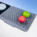 Tapete de Silicona para Fregadero Escurridor de Platos Antideslizante con Drenaje Automático Resistente al Calor Color Gris (58x45x1cm)