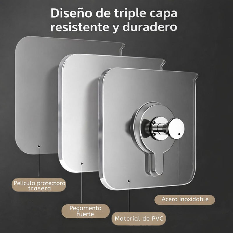 Colgador Adhesivo Multifuncional para Pared sin Perforar Soporte Adhesivo Transparente para Colgar Cuadros