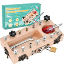 Juguete Montessori de Herramientas de Madera para Niños con Tornillos y Destornillador. Tablero Educativo Sensorial Para Habilidades Motoras STEM Infantil
