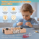 Juguete Montessori de Herramientas de Madera para Niños con Tornillos y Destornillador. Tablero Educativo Sensorial Para Habilidades Motoras STEM Infantil