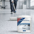Pintura Epóxica Autonivelante para Pisos con Arena Color Blanco Sésamo. Recubrimiento Antideslizante Impermeable de Alta Resistencia (5Kg)