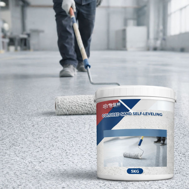 Pintura Epóxica Autonivelante para Pisos con Arena Color Blanco Sésamo. Recubrimiento Antideslizante Impermeable de Alta Resistencia (5Kg)