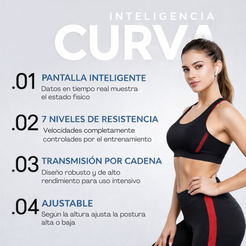 Cinta de Correr Curva sin Motor para Gimnasio y Cardio Profesional 7 Niveles de Resistencia y Pantalla LCD. Máquina de Correr Sin Electricidad para Casa y Gimnasio (200x90x153cm)