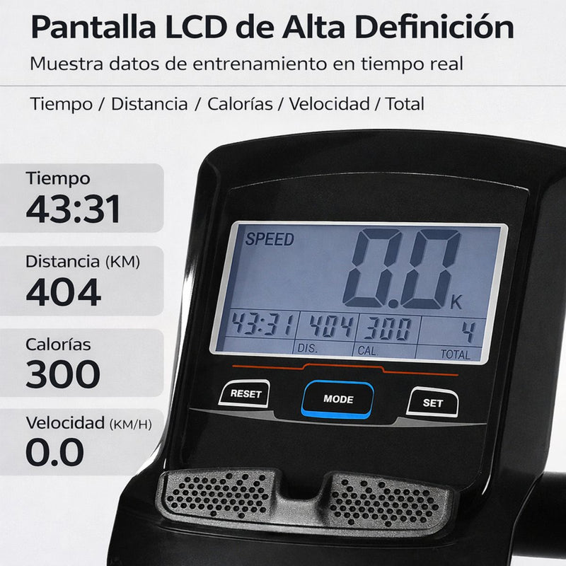 Cinta de Correr Curva sin Motor para Gimnasio y Cardio Profesional 7 Niveles de Resistencia y Pantalla LCD. Máquina de Correr Sin Electricidad para Casa y Gimnasio (200x90x153cm)