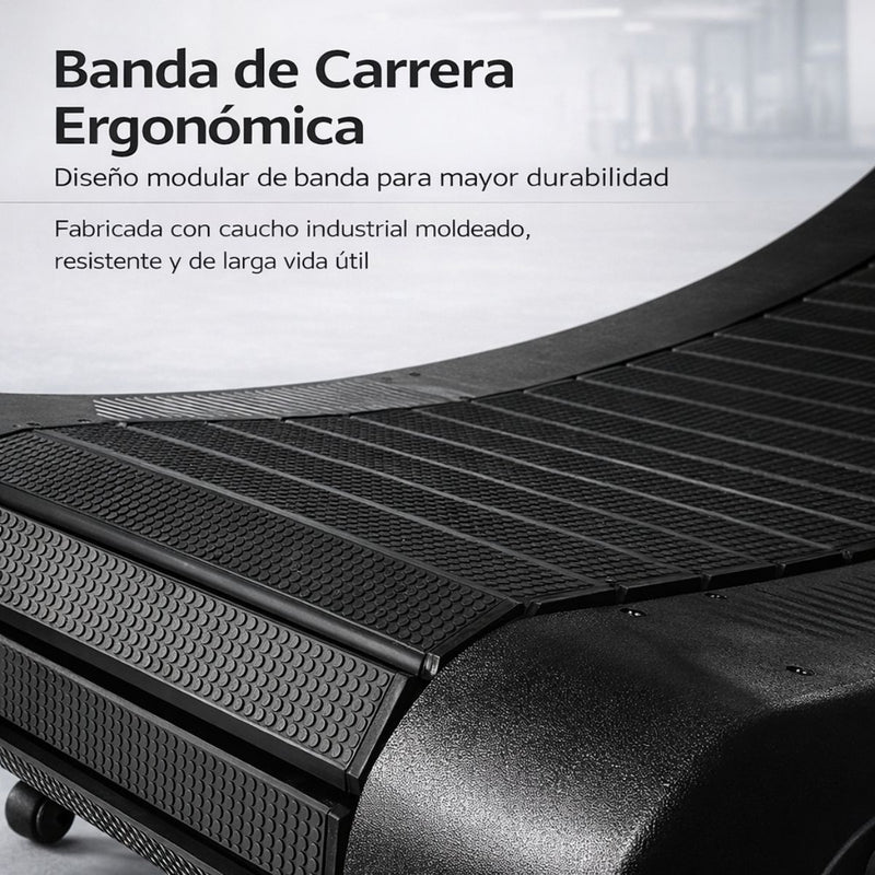 Cinta de Correr Curva sin Motor para Gimnasio y Cardio Profesional 7 Niveles de Resistencia y Pantalla LCD. Máquina de Correr Sin Electricidad para Casa y Gimnasio (200x90x153cm)