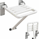 Asiento Abatible para Ducha de Pared con Soporte Reforzado. Silla de Baño Plegable Asiento Plegable de Baño para Adultos Mayores y Discapacitados de Acero Inoxidable 304 (3mm) y  ABS. Color Blanco