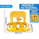 Bloqueador tranca de Estacionamiento Plegable con Doble Cerradura. Bolardo de Parking Anticolisión de Alta Resistencia con Kit de Instalación, llaves, candado y stickers reflectivos.