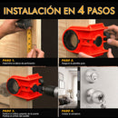Kit de Instalación de Cerraduras para Puertas de Madera plantlla 35 -45 mm de espesor (1-3/8" y 1-3/4") con Guía de Perforación Ajustable y Sierra Copa Incluida. Rojo