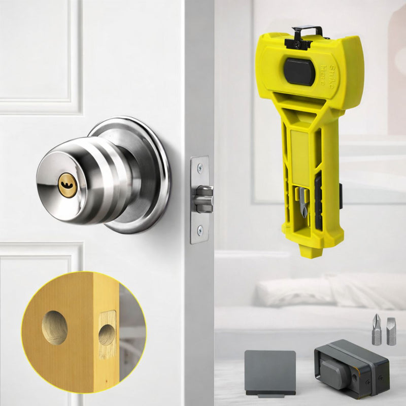 Herramienta para Rebaje de Cerraduras en Puertas madera – Guía para Cincelado Door Latch  Instalación  1-3/8" y 1-3/4” con Guía de Perforación Ajustable y Sierra Copa