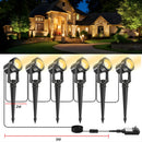 Kit de Luces LED para Jardín Exterior con Estacas – Iluminación Decorativa para Paisajismo 3000K con Enchufe y Cable 3M (Set de 6). Luz Cálida