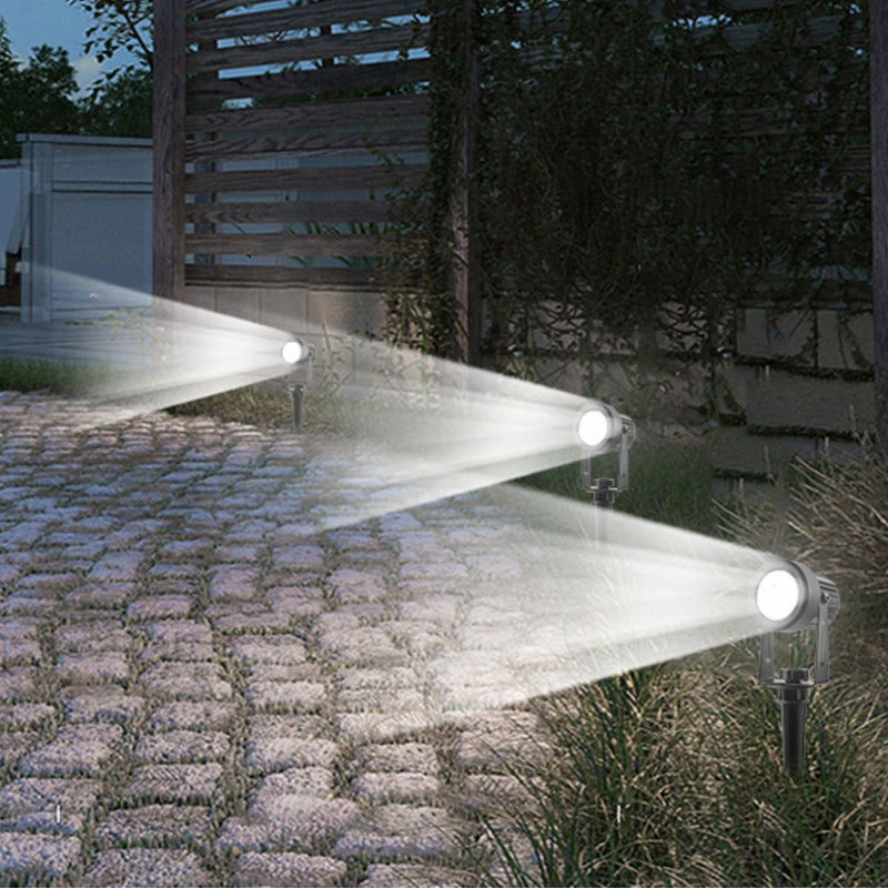 Kit de Luces LED para Jardín Exterior con Estacas – Iluminación Decorativa para Paisajismo 6000K con Enchufe y Cable 3M (Set de 6). Luz Blanca