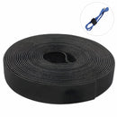 Cinta de Velcro Adhesiva Negra 10mmx1M. Tira Ajustable Reutilizable para Organización de Cables y Uso Doméstico. Cierre Mágico