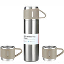 Termo de Acero Inoxidable 304 con 2 Tazas. Set Botella Térmica Portátil Hermética Frío y Calor 500 ml