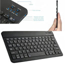 Teclado y Mouse Inalámbricos en Español Bluetooth Recargables USBC Ultra Delgados Compatibles con PC Laptop Tablet iOS Android Windows. Color Negro