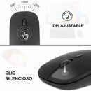 Teclado y Mouse Inalámbricos en Español Bluetooth Recargables USBC Ultra Delgados Compatibles con PC Laptop Tablet iOS Android Windows. Color Negro