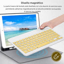 Teclado y Mouse Inalámbricos en Español Bluetooth Recargables USBC Ultra Delgados Compatibles con PC Laptop Tablet iOS Android Windows. Color Amarillo
