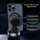 Soporte Magnético para Celular con Ventosa Eléctrica USB C. Base Ajustable 360°. Soporte Multiuso para Auto Tablero Escritorio Compatible con iPhone Android. Color Plateado