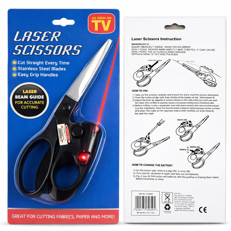 Tijeras con Guía Láser de Precisión Acero Inoxidable 30Cr13 Corte Recto Profesional Multiuso Ergonómicas