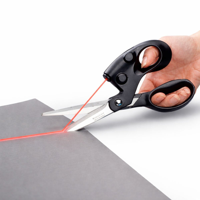 Tijeras con Guía Láser de Precisión Acero Inoxidable 30Cr13 Corte Recto Profesional Multiuso Ergonómicas