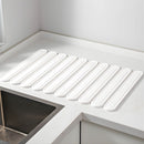 Tapete Diatomeas Diatomita Escurridor De Platos Plegable Enrollable (60X39cm). Base Absorbente Antideslizante Para Cocina. Color blanco.