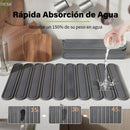 Tapete Diatomeas Diatomita Escurridor De Platos Plegable Enrollable (60X39cm). Base Absorbente Antideslizante Para Cocina. Color gris oscuro.