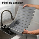 Tapete Diatomeas Diatomita Escurridor De Platos Plegable Enrollable (60X39cm). Base Absorbente Antideslizante Para Cocina. Color gris oscuro.